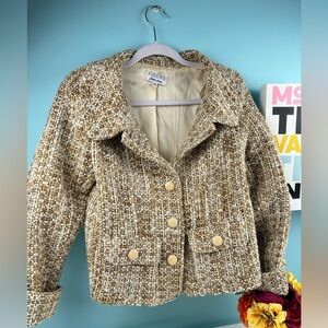 Women’s wool blend jacket, textured and lined in size Small excellent condition
